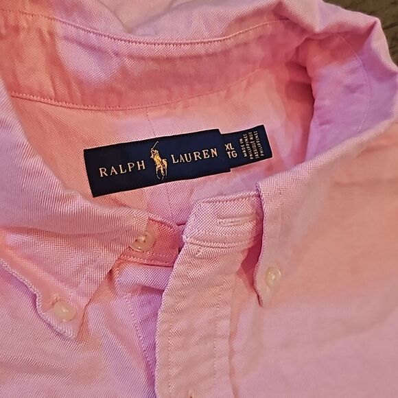 Ralph Lauren pink button down shirt XL 100% cotton - Picture 2 of 10